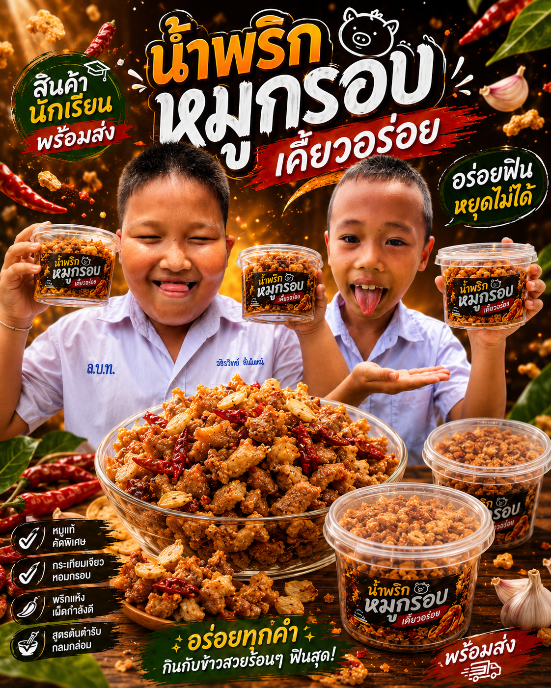 พริกหมูกรอบรสเข้มข้นแบบกระปุก – ShaiSchool รูปที่ 4
