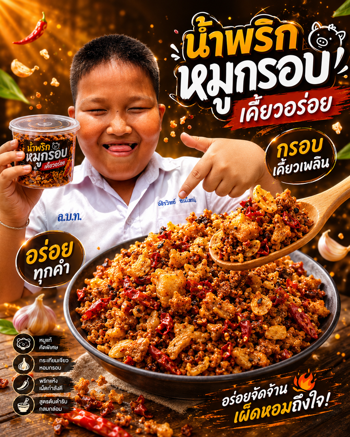 พริกหมูกรอบรสเข้มข้นแบบกระปุก – ShaiSchool รูปที่ 2