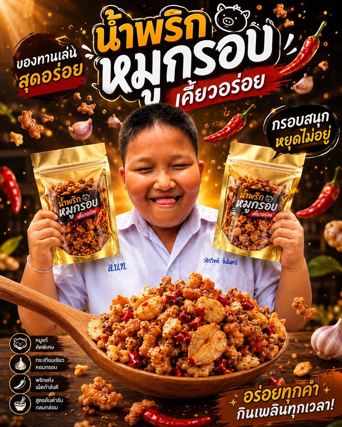 พริกหมูกรอบรสเข้มข้นแบบถุง – ShaiSchool รูปที่ 4