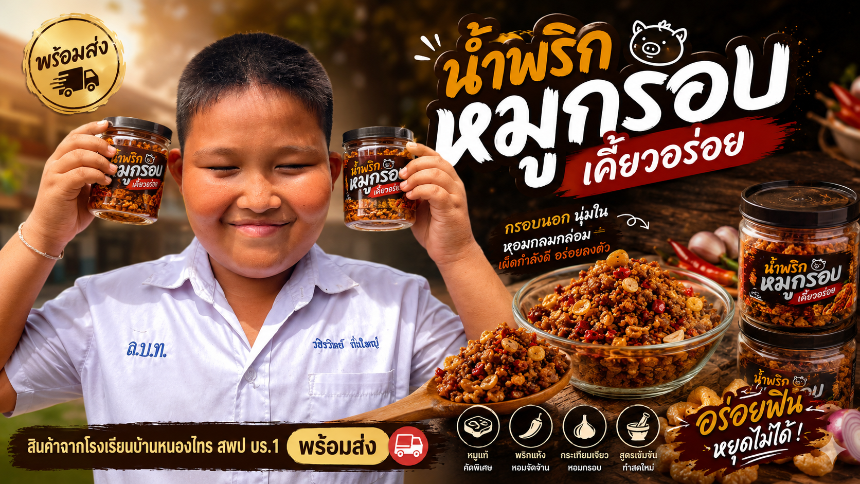 มาแล้วพริกหมูกรอบจากน้องหมูคนก็หมู💯